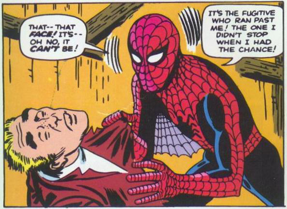 "Surprise! This Guy Killed Your Uncle Ben." "Surprise! This Guy Killed Your Uncle Ben."