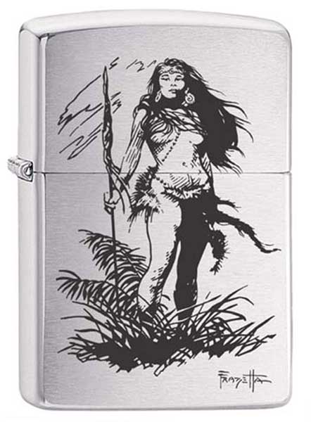 Image: Frazetta Warrior Woman Zippo  - 