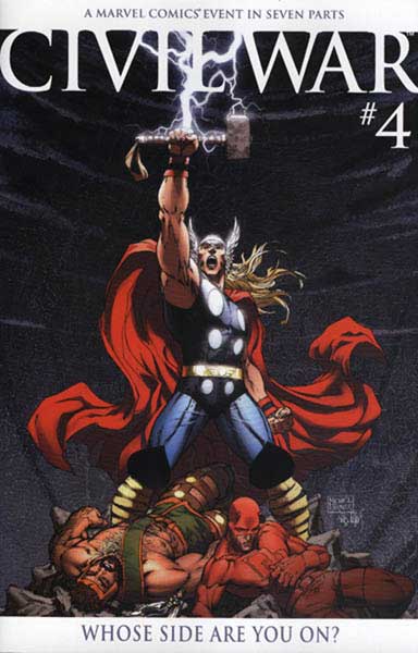 Image: Civil War #4 (1:18 Michael Turner color variant) - Marvel Comics