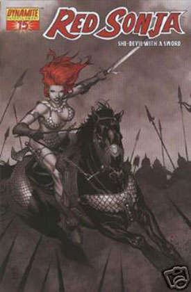 Image: Red Sonja #15 (McNiven Black & White incentive cover)