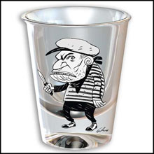 Image: Guy Davis Thugshots: Luckless Louie  (shot glass)