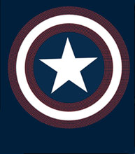 Image: Captain America: Bling Symbol Navy T-Shirt  (L)