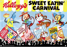 Image: Kelloggs Vintage Tin Sign: Sweet Eatin Carnival 