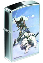 Image: Frazetta Photo Zippo Lighter: Silver Warrior 