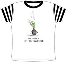 Image: Tim Burton Toxic Boy Babydoll White Striped T-Shirt  (L)