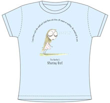 Image: Tim Burton Staring Girl Babydoll Blue T-Shirt  (XL)