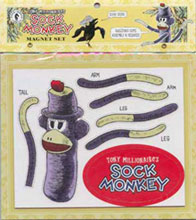Image: Sock Monkey Magnet Set 