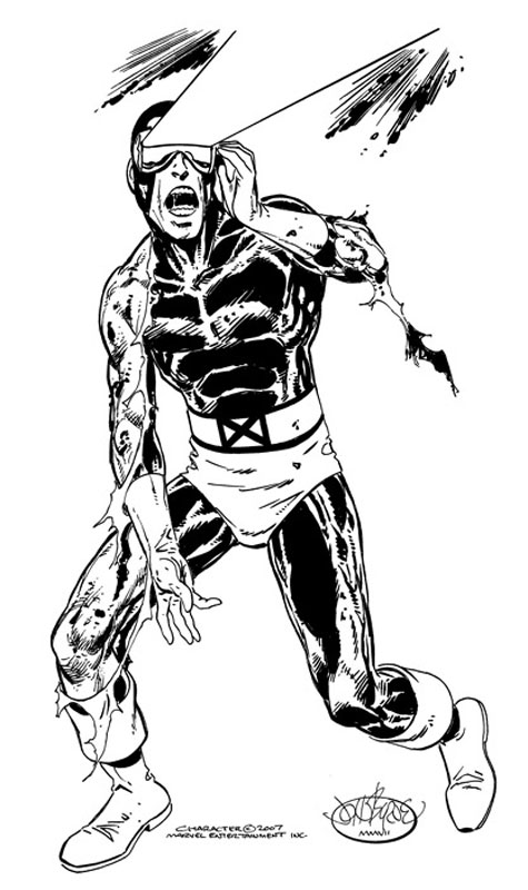 Cyclops X Men. John Byrne draws beam on X-Men