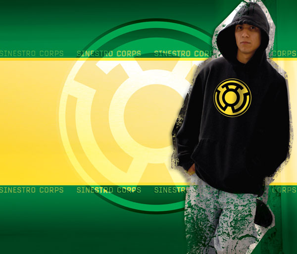 Image: Sinestro Corps Symbol: Black Hoodie  (L)