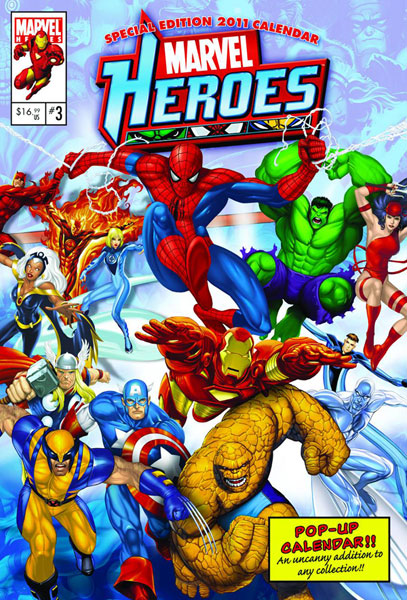 Image: Marvel Heroes 2011 Pop-Up Calendar  - 