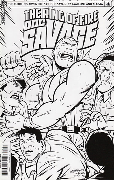 Image: Doc Savage: The Ring of Fire #4 (J. Bone b&w incentive cover - 04041) (20-copy)  [2017] - Dynamite