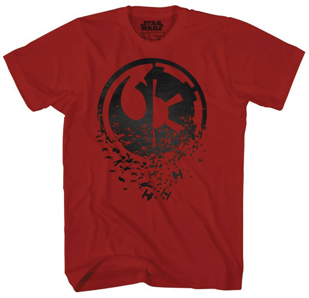 Image: Star Wars T-Shirt: Duel Side / Black Foil [Cardinal Red]  (XXL) - Mad Engine