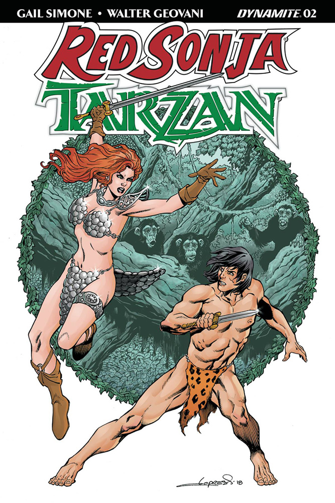 Image: Red Sonja / Tarzan #2 (cover A - Lopresti)  [2018] - Dynamite