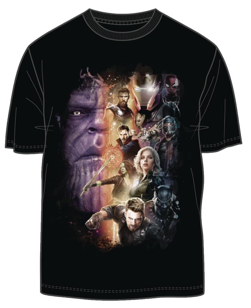 Image: Avengers: Infinity War T-Shirt - Poster Group [Black]  (S) - Mighty Fine