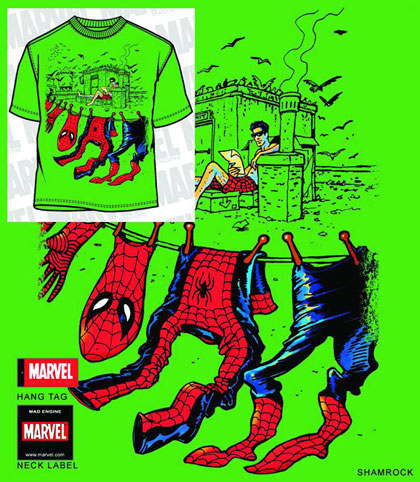 Image: Spider-Man: Air Dry Kelly Green PX T-Shirt  (M) - Mad Engine