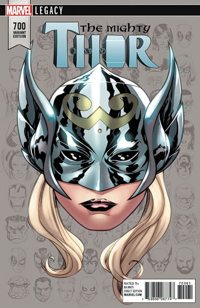 Image: Mighty Thor #700 (Legacy) (variant cover - McKone Legacy Headshot)  [2017] - Marvel Comics