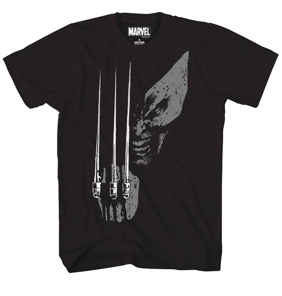 Image: Marvel T-Shirt: Wolvey - Fist Silver Foil [Black]  (S) - Mad Engine