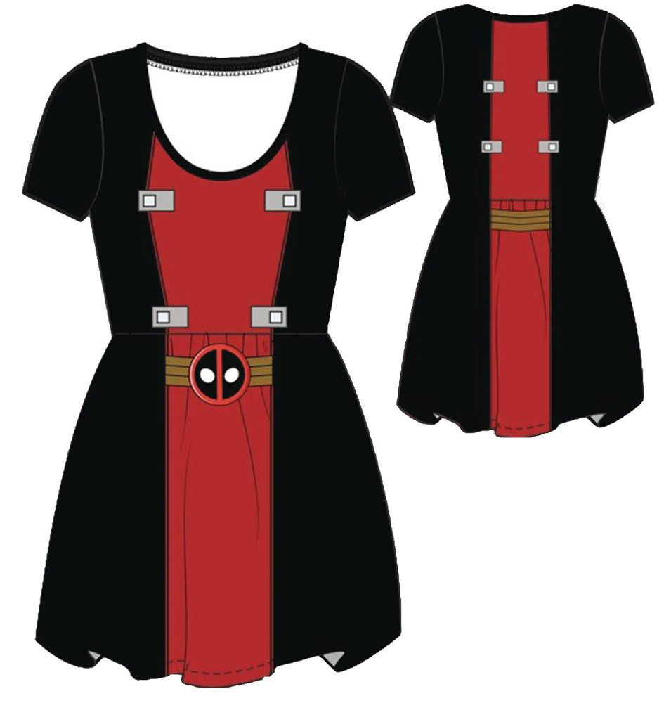 Image: Marvel Dress: Deadpool [Red and Black]  (M) - Mighty Fine