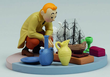 Image: Tintin Box Scene: Tintin at the Fleamarket  - Tintin