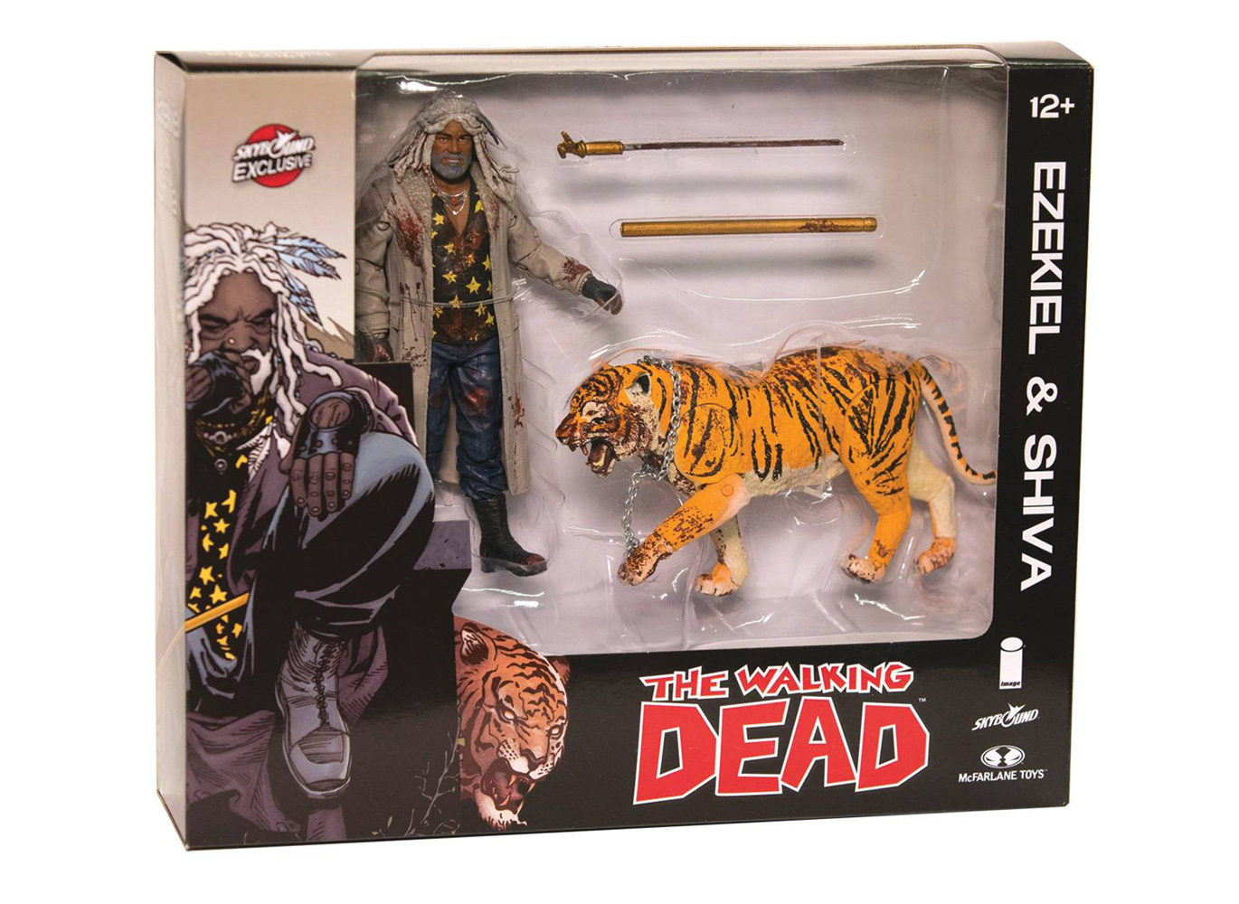 Image: Walking Dead Action Figure 2-Pack: Ezekiel & Shiva All Out War  (Bloody) - Image Comics
