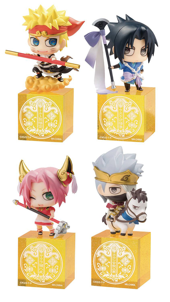 Image: Petit Chara Naruto Saiyuki Series 4-Pack Mini-Figure Box Set  - Megahouse Corporation