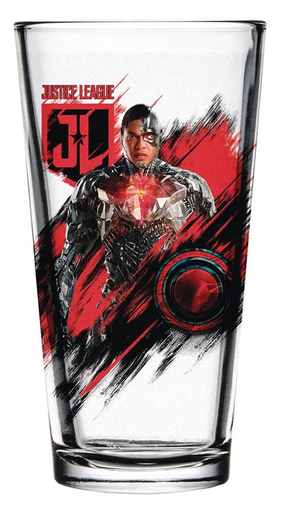 Image: Justice League Movie Pint Glass: Cyborg  - Popfun Merchandising LLC