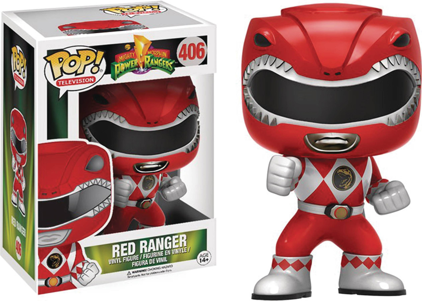 Image: Pop! Power Rangers Vinyl Figure: Red Ranger Action  - Funko