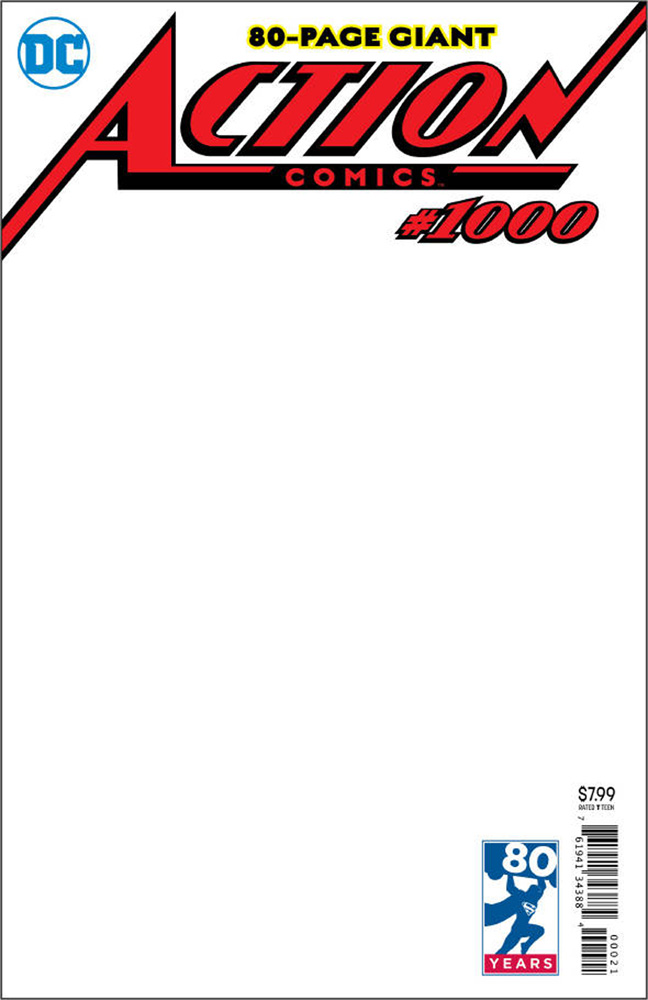 Image: Action Comics #1000 (variant cover - Blank) - DC Comics
