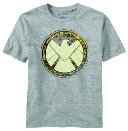 Image: Avengers Movie: Aged Shield PX T-Shirt Heather  (XL)