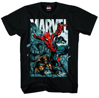 Image: Marvel Heroes: An Homage To T-Shirt [Black]  (XXL) - Marvel Heroes Apparel