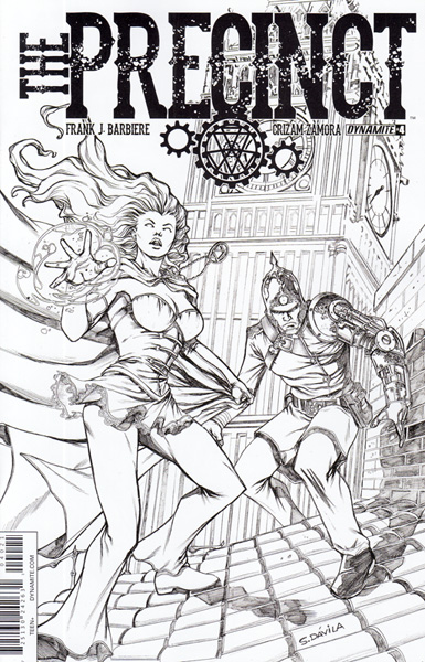 Image: Precinct #4 (cover B - Davila B&W) (10-copy) - Dynamite