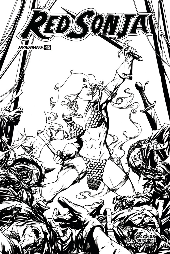 Image: Red Sonja Vol. 04 #15 (cover F incentive - McKone B&W virgin) (10-copy)  [2018] - Dynamite