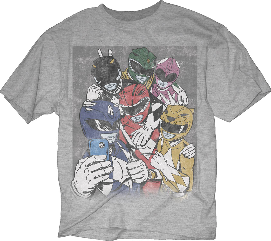 Image: Mighty Morphin Power Rangers T-Shirt: Ranger Selfie [Oxford]  (L) - Changes