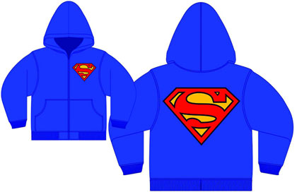 Image: Superman Logo Blue Zip-Up Hoodie  (L) - 