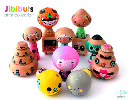 Image: Jibibuts Wooden Mini-Figure 12-Piece Blind Mystery Box Display Artist Series 1 