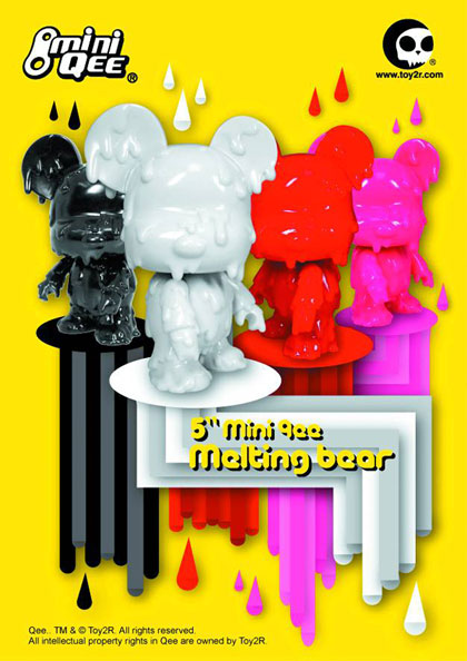 Image: Melting Bear DiY Mini-Qee 5-inch Vinyl Figure  (Hot Pink Version)