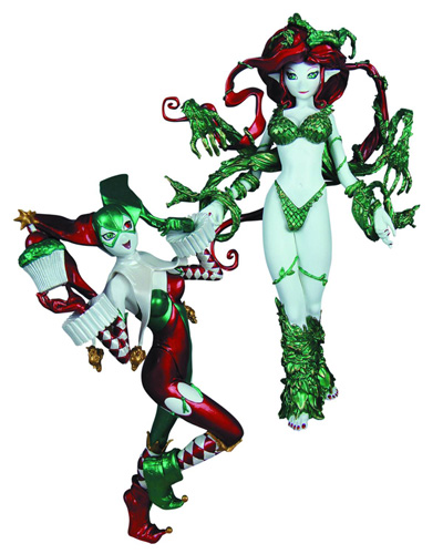 Image: Ame-Comi Heroine PVC Figures: Harley Quinn & Poison Ivy  (Holiday Variant) - DC Comics