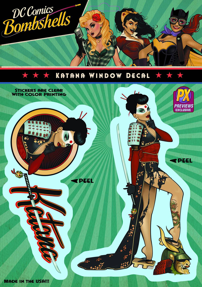 Image: DC Bombshells Window Decal: Katana  - 