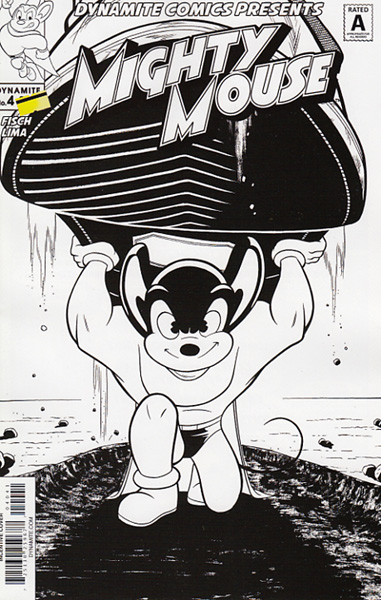 Image: Mighty Mouse #4 (Stewart b&w incentive cover - 04041) (20-copy)  [2017] - Dynamite