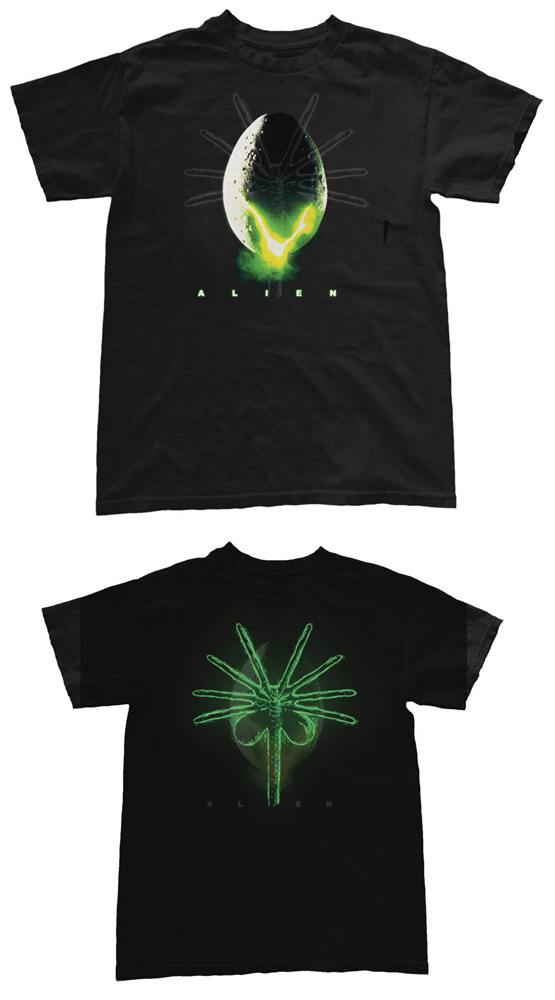 Image: Alien T-Shirt: Egg Hidden Glow-in-the-Dark Face Hugger [Black]  (XL) - The Forecast Agency