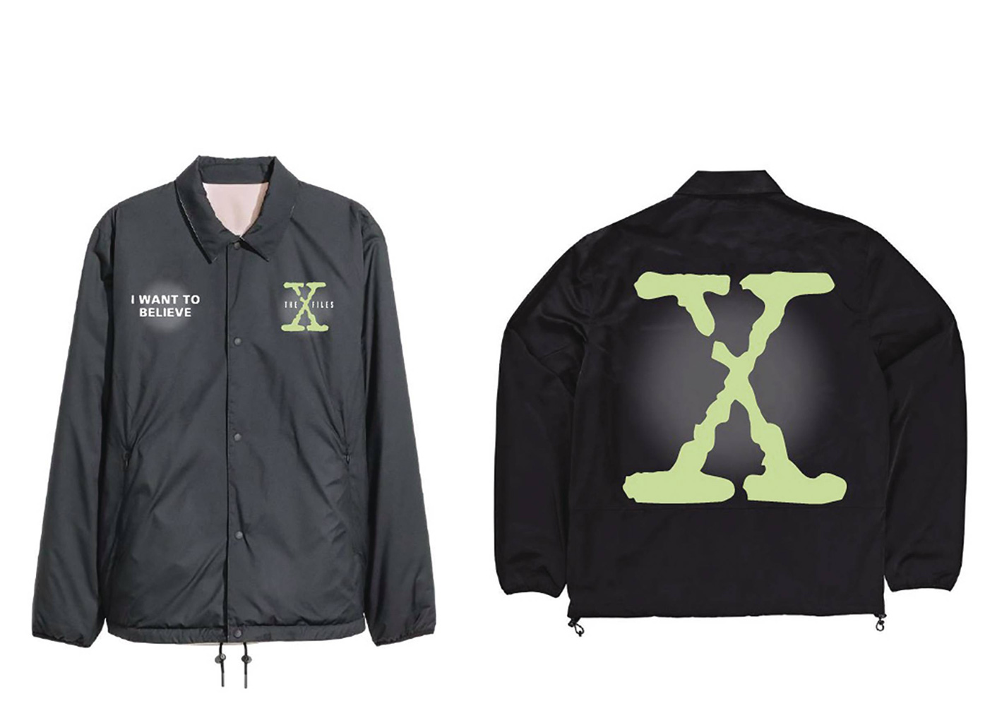 Image: X-Files Jacket: Glow-in-the-Dark Coach [Black]  (XXL) - The Forecast Agency