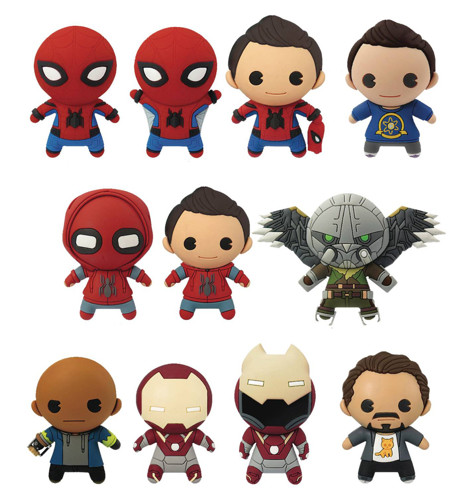 Image: Marvel Spider-Man Homecoming Cut Figural Keyring 24-Piece Blind Mystery Box Display  - Monogram Products