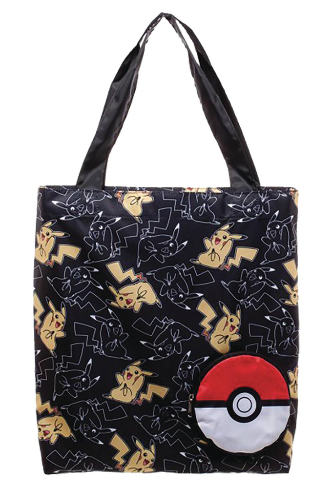 Image: Pokemon Packable Tote: Pikachu & Pokebal  - Bioworld Merchandising