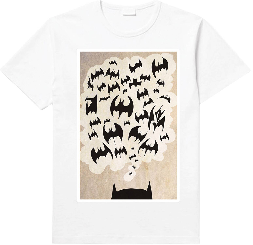 Image: Batman T-Shirt: Batty Thoughts [White]  (M) - New Moda LLC