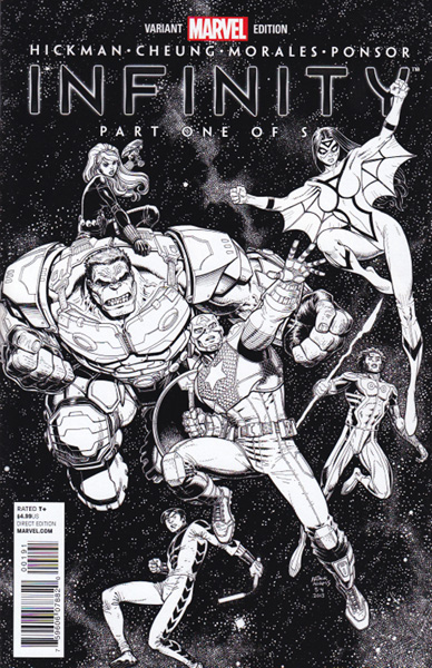 Image: Infinity #1 (Hero black & white variant cover) - Marvel Comics