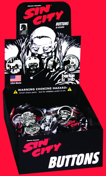 Image: Sin City Buttons Counter Display  - Dark Horse Comics