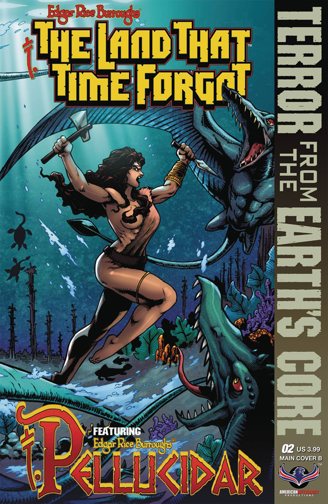 Image: Edgar Rice Burroughs' The Land That Time Forgot / Pellucidar: Terror From the Earth's Core #2 (cover   [2017] - American Mythology Productions