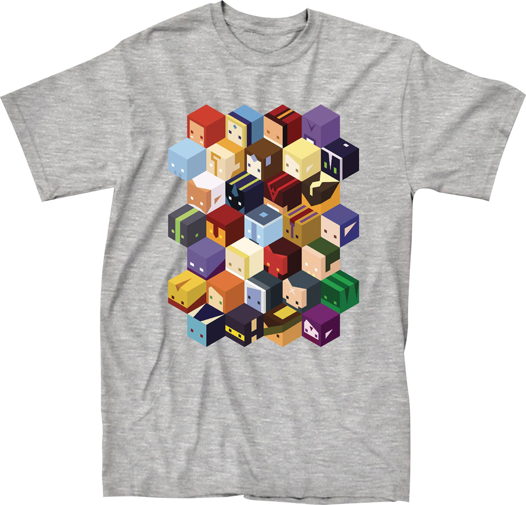 Image: Dota T-Shirt: Cube Heroes [Heather Grey]  (XL) - Mighty Fine