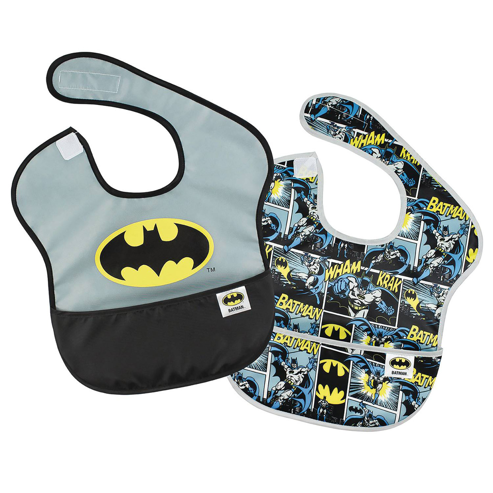 Image: DC Kids Superbib 2-Pack: Batman Logo  - Bumkins Finer Baby Products