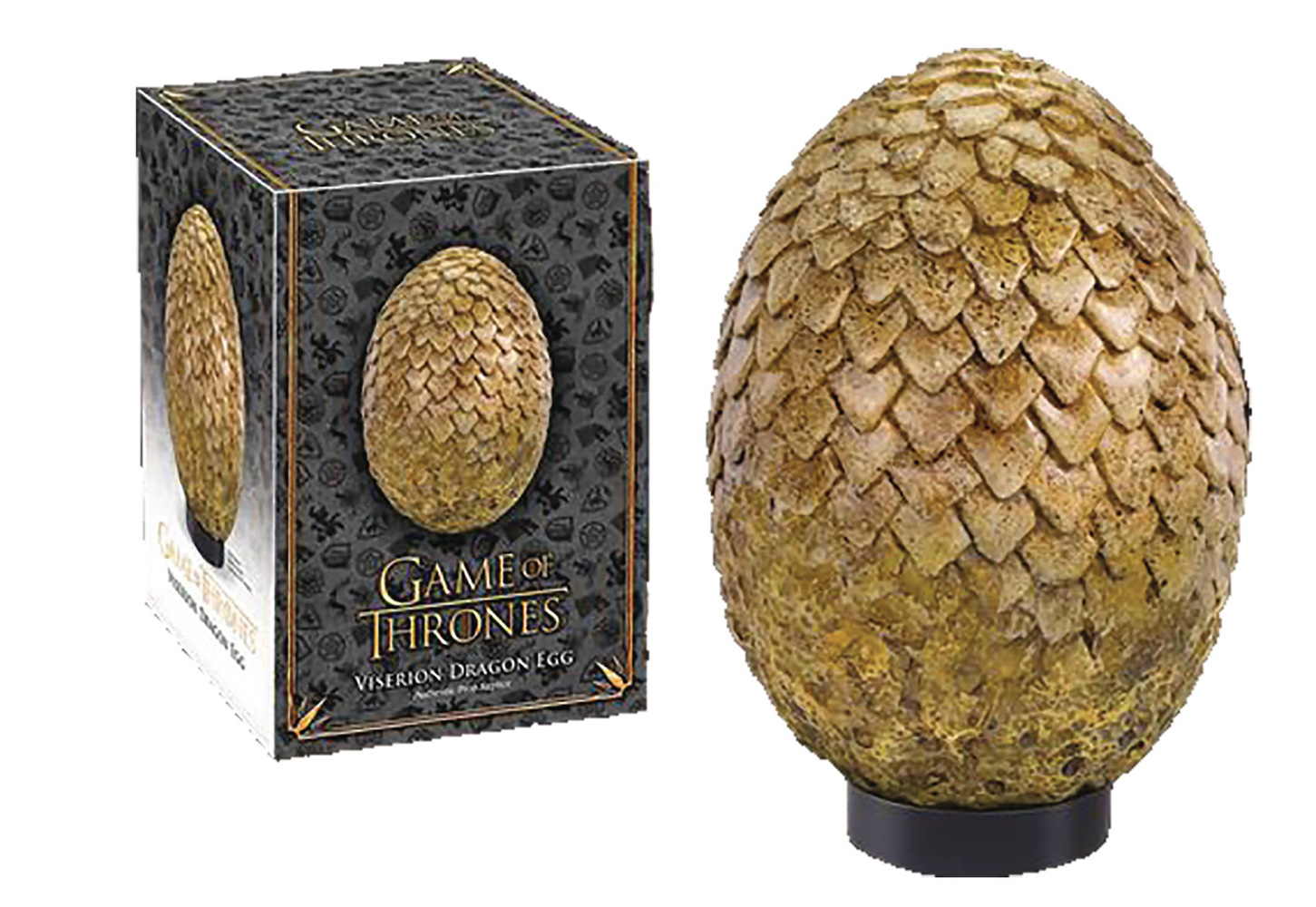 Image: Game of Thrones Dragon Egg Replica: Viserion  (Tan) - The Noble Collection